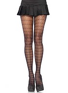 Patterned pantyhose, lace with plume pattern